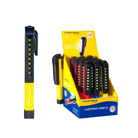 LANTERNA CANETA 8 POWER LED CLIP MAGNÉTICO